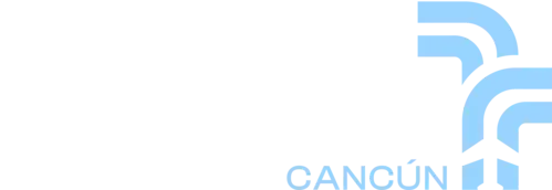 Amazing Transfer Cancun White and Blue Logo